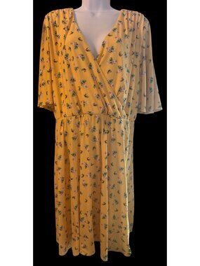 Alexia Admor Oaklee Flutter Sleeve Fit & Flare Dress Large